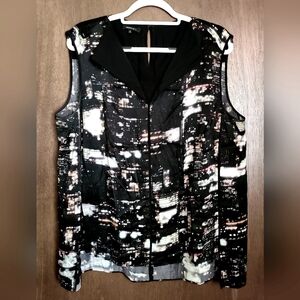 EUC Lafayette 148 New York 100% Silk Sleeveless Top 🖤🤍🧡❤️